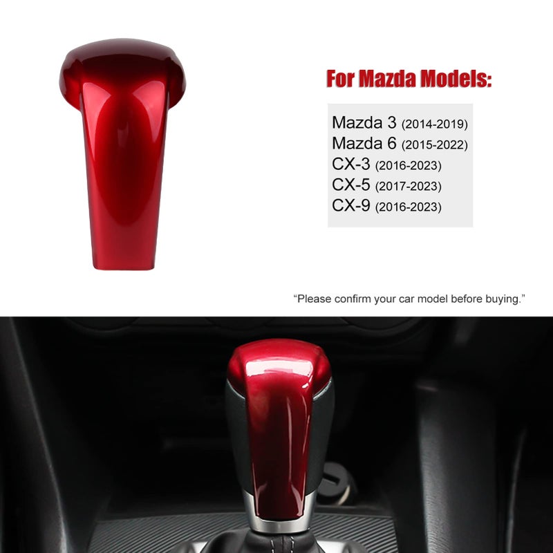 ANFOKAS Compatible with Mazda CX-5 CX-9 CX-3 6 3 Accessories Car Gear Shift Knob Cover Trim Cap Gear Panel Gears Sporty Interior Decoration Sticker -Red - Image 2